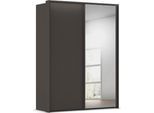 Kleiderschrank RAUCH "Schwebetürenschrank Schrank Garderobe Ankleide Schlafzimmer TARO", braun (graphit, griffleisten graphit), B:170cm H:226cm T:70cm, Holzwerkstoff, Schränke, Kleiderschrank, 4 Breiten, optional Passepartout mit/ohne Beleuchtung MADE IN GERMANY