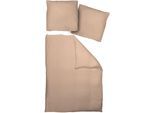 Bettwäsche ADAM "Uni Collection light", beige, B/L: 155cm x 200cm, 1 Stk., 1 Stk., Renforcé, B/L: 80cm x 80cm, 2 Stk., Renforcé, Obermaterial: 100% Baumwolle, Bettwäsche, Bettwäsche, aus 100 % Bio-Baumwolle, 2 teilig - Bettwäsche Set