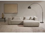 Ecksofa "PIARA mit Kedernaht, Cord, Leinenoptik o. Strukturstoff, Couch, L-Form", greige, B:267cm H:66cm T:167cm, 100% Polyester, LEGER HOME BY LENA GERCKE, Sofas, Ecksofa, wahlweise Ottomane rechts/links, schwarze Füße, bequemer Sitzkomfort