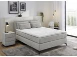 Boxspringbett JOCKENHÖFER GRUPPE "Paulina, inkl. Topper und Kissen, Härtegrade wählbar", grau (grau 417, 19), B:144cm L:209cm, Bezug Bett: Chenille (100% Polyester);Topper und Matratzenspiegel: 100% Polyester, Komplettbetten, Boxspringbett, 140x200 cm oder 180x200cm