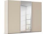 Kleiderschrank RAUCH "Schwebetürenschrank Schrank Garderobe Ankleide Schlafzimmer TARO", champagner, griffleisten alufarben, B:242cm H:223cm T:69cm, Holzwerkstoff, Schränke, Kleiderschrank, 4 Breiten, optional Passepartout mit/ohne Beleuchtung MADE IN GERMANY
