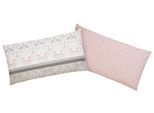 Kissenbezüge OTTO HOME "Cremona", grau (grau, rosa), B:80cm L:40cm, Linon, Obermaterial: 100% Baumwolle, Kissenbezüge, Kissenbezüge, floraler Kissenbezug, geeignet für Kinder, OEKO-TEX zertifiziert