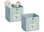 Organizer ZELLER PRESENT "Icebear", grün (mint), B:28cm H:28cm T:28cm, Vlies, Aufbewahrungsboxen, Organizer, Aufbewahrungsbox, platzsparend klappbar, Vlies