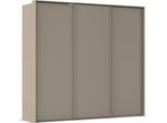 Kleiderschrank RAUCH "Schwebetürenschrank Schrank Garderobe Ankleide Schlafzimmer TARO", fango, griffleisten fango, B:250cm H:226cm T:70cm, Holzwerkstoff, Schränke, Kleiderschrank, 4 Breiten, optional Passepartout mit/ohne Beleuchtung MADE IN GERMANY