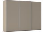 Kleiderschrank RAUCH "Schwebetürenschrank Schrank Garderobe Ankleide Schlafzimmer TARO", beige (fango, griffleisten alufarben), B:301cm H:223cm T:69cm, Holzwerkstoff, Schränke, Kleiderschrank, 4 Breiten, optional Passepartout mit/ohne Beleuchtung MADE IN GERMANY