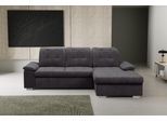 Ecksofa WERK2 "Carmen, mit Bettfunktion & Bettkasten, optional Sitztiefenverstellung", grau (anthrazit), B:264cm H:105cm T:170cm, 92% Polyester, 8% Nylon, Sofas, Ecksofa, ohne Sitztiefenverstellung, Luxus-Microfaser Chenille, Anthrazit