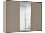 Kleiderschrank RAUCH "Schwebetürenschrank Schrank Garderobe Ankleide Schlafzimmer TARO", beige (fango, griffleisten fango), B:309cm H:226cm T:70cm, Holzwerkstoff, Schränke, Kleiderschrank, 4 Breiten, optional Passepartout mit/ohne Beleuchtung MADE IN GERMANY