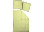 Bettwäsche ADAM "Uni Collection light", grün (hellgrün), B/L: 155cm x 220cm, 1 Stk., 1 Stk., Renforcé, B/L: 80cm x 80cm, 2 Stk., Renforcé, Obermaterial: 100% Baumwolle, Bettwäsche, Bettwäsche, aus 100 % Bio-Baumwolle, 2 teilig - Bettwäsche Set