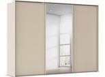 Kleiderschrank RAUCH "Schwebetürenschrank Schrank Garderobe Ankleide Schlafzimmer TARO", beige (champagner, griffleisten champagner), B:309cm H:226cm T:70cm, Holzwerkstoff, Schränke, Kleiderschrank, 4 Breiten, optional Passepartout mit/ohne Beleuchtung MADE IN GERMANY