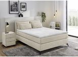 Boxspringbett JOCKENHÖFER GRUPPE "Paulina, inkl. Topper und Kissen, Härtegrade wählbar", beige (beige 417, 07), B:144cm L:209cm, Bezug Bett: Chenille (100% Polyester);Topper und Matratzenspiegel: 100% Polyester, Komplettbetten, Boxspringbett, 140x200 cm oder 180x200cm