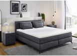 Boxspringbett JOCKENHÖFER GRUPPE "Paulina, inkl. Topper und Kissen, Härtegrade wählbar", grau (anthrazit 417, 09), B:184cm L:209cm, Bezug Bett: Chenille (100% Polyester);Topper und Matratzenspiegel: 100% Polyester, Komplettbetten, Boxspringbett, 140x200 cm oder 180x200cm