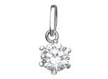 Kettenanhänger OSTSEE-SCHMUCK "Ostsee-Schmuck Anhänger Folina 6 mm Anhänger Folina 6 mm", weiß, Schmuckanhänger, Damen, 16x7mm, Silber 925 (Sterlingsilber), 0,9 g, Kettenanhänger