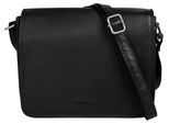 Umhängetasche BRUNO BANANI, Mädchen, Gr. B/H/T: 24cm x 19cm x 7cm onesize, schwarz, Leder, leicht glänzend, unifarben, Taschen Umhängetasche, echt Leder