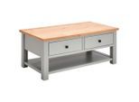 Mid.you Couchtisch, Grau, Natur, Holz, Holzwerkstoff, Eiche, Kiefer, furniert, massiv, 2 Schublade(n) Schubladen, rechteckig, eckig, 110x45x60 cm, Wohnzimmer, Wohnzimmertische, Couchtische