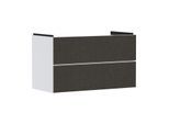 hansgrohe Xevolos E Waschtischunterschrank 54181660 980x555x475mm, 2 Schubladen, mattweiß, Textil dunkelgrau