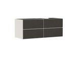 hansgrohe Xevolos E Waschtischunterschrank 54240660 1370x555x550mm, 4 Schubladen, rechts, sandbeige matt, Textil dunkelgrau