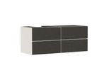hansgrohe Xevolos E Waschtischunterschrank 54237660 1370x555x550mm, 4 Schubladen, links, sandbeige matt, Textil dunkelgrau
