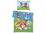 Kinderbettwäsche, Blau, Grün, Pink, Textil, Hund, 140x200 cm, Oeko-Tex® Standard 100, pflegeleicht, atmungsaktiv, hautfreundlich, schadstoffgeprüft, Heimtextilien, Bettwäsche & Leintücher, Kinderbettwäsche