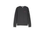 TOM TAILOR Herren Sweatshirt mit Reißverschlusstasche, schwarz, Uni, Gr. M