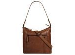 Umhängetasche SPIKES & SPARROW "SHOULDER BAG", Mädchen, Gr. B/H/T: 30cm x 25cm x 3cm onesize, braun (cognac), Leder, leicht glänzend, unifarben, Taschen Umhängetasche, echt Leder