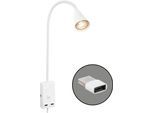 BRILONER LEUCHTEN Nachttischlampe "JUSTRA Tischlampe", weiß (weiß, neutral), Leuchten, Nachttischlampe