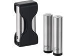 Salz- / Pfefferstreuer RÖSLE "Salz- und Pfeffer Set FLEXX 2GO", silberfarben, B:1,3cm H:5,6cm Ø:1,3cm, Gewürzstreuer, Salz- / Pfefferstreuer, inklusive Bestecktasche