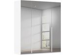 Kleiderschrank "Schrank Garderobe Ankleide Schlafzimmer Flur SERINA Eyecatcher", alpinweiß, grauspiegel, B:201cm H:223cm T:61cm, Holzwerkstoff, LEGER HOME BY LENA GERCKE, Schränke, Kleiderschrank, in 6 Breiten, 3 Ausführungen und mit Front Glas oder Dekor MADE IN GERMANY