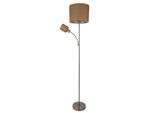 NÄVE Stehlampe "Filomena", silber, 2, Ø 30,1cm H: 165cm, 1 Stk., Leuchten, Schirm braun, inkl. Lesearm, inkl. Druckschalter, H: 165cm, Stehlampe