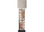 SALESFEVER Stehlampe "Treibholz", braun (natur, beige), 1, H: 165cm, 1 Stk., Leuchten, Schirm innen goldfarben, Stehlampe