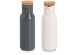 Menage-Set ZELLER PRESENT "Essig-/Ölflasche, 2-tlg.", grau (anthrazit), H:19,5cm Ø:6cm, Menage-Sets, Menage-Set, präziser Ausguss, Korkverschluss, 300 ml