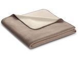 Wohndecke BIEDERLACK "Melange", beige (sand, natur), B:150cm L:200cm, Baumwolle, Polyacryl, Polyester, Wohndecken, Wohndecke, mit geketteltem Zierstich