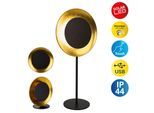 LED Solarleuchte NÄVE "Solan", goldfraben, B:11,8cm H:41,5cm L:20cm, Leuchten, LED Solarleuchte, 4in1 Akku-Solar-Tisch-Hängeleuchte, Touchschalter, USB, dimmbar