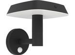 LED Solarleuchte EGLO "Dreoli Solarlampe, Wandlampe, Außenbeleuchtung, Kunststoff, IP44", schwarz, H:21cm L:17,5cm, Leuchten, LED Solarleuchte, Solarleuchte - L17,5 x H21 x AL17,5 cm - schwarz - 8,5W inkl.