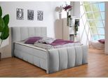 Boxbett HOME AFFAIRE "Hanelore inkl. Bettkasten und Topper", grau, B:152cm L:220cm, Komplettbetten, Boxbett, Boxbett mit Bettkasten und Fußteil, inkl. Topper