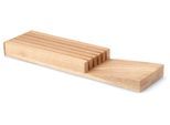 Messerblock CONTINENTA, beige (holzfarben), B:11cm H:3,5cm L:39cm, Messerblöcke, Messerblock, für Schublade, Gummibaum 39x11x3,5