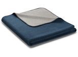 Wohndecke BIEDERLACK "Melange", blau (marineblau, silbergrau), B:150cm L:200cm, Baumwolle, Polyacryl, Polyester, Wohndecken, Wohndecke, mit geketteltem Zierstich