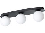 EGLO Deckenleuchte "CASTROVIDO Wand- / Deckenlampe - Stahl - G9 - 3X4,2W - IP44", schwarz, 3, H: 16cm, 1 Stk., Leuchten, Wohzimmerlampe, Esszimmerlampe, Flur, Schlafzimmer, L58 x B13 x H16 cm, Deckenleuchte