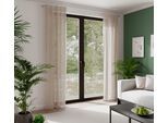 Gardine HOMING "Lian" Gr. 1, beige (natur), B:140cm H:245cm, Obermaterial: 76% Polyester, 24% Leinen, Gardinen, Gardine, Fertigschal