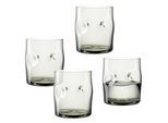 Gläser-Set LEONARDO "Trinkglas VESUVIO, 300 ml, 4er-Set", grau, H:9cm Ø:7,5cm, Glas, Trinkgefäße, Gläser-Set, konische Form, markantes Design - mit Einquetschungen