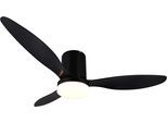 REALITY LEUCHTEN LED Deckenleuchte "GÖTEBORG mit Ventilator, Deckenventilator mit Licht inkl Fernbedienung", schwarz (schwarz matt), 1, Ø 132cm H: 31cm, 1 Stk., Leuchten, 6 Geschwindigkeiten Timer Vor- & Rücklauf LED dimmbar CCT Nachtlicht, LED Deckenleuchte