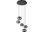 EGLO Hängeleuchte "HORTUNAS Pendellampe - Stahl - LED - 5X5,8W - IP20", silber (schwarz), 5, Ø 50cm H: 150cm, 1 Stk., Leuchten, Hängelampe, Deckenlampe, Wohnzimmer, Esszimmer, H150 x Ø50 cm, Hängeleuchte