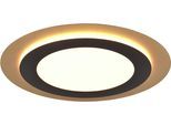 TRIO LEUCHTEN LED Deckenleuchte "MORGAN, runde Deckenlampe Ø 45cm, dimmbar, CCT, Memoryfunktion, Timer", gold, 1, Ø 45cm H: 4,2cm, 1 Stk., Leuchten, Nachtlicht, 42W 5600 Lumen, 2700-6500 Kelvin, inkl Fernbedienung, LED Deckenleuchte