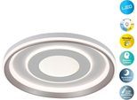 NÄVE LED Deckenleuchte "Doira", weiß, 1, Ø 50cm H: 7,5cm, 1 Stk., Leuchten, weiß/silber, dimmbar per Fernbedienung (inkl), CCT, Memory, Nachtlicht, LED Deckenleuchte