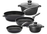 Topf-Set KRÜGER "Delta", schwarz, Töpfe, Topf-Set, für Induktions-Kochfelder geeignet