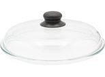 Deckel KRÜGER "Glasdeckel Brilliant mit Kunststoffknopf", transparent, H:8cm Ø:16cm, Glas, Kunststoff, Deckel, Deckel, hitzebeständig bis 160C und spülmaschinengeeignet