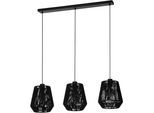 EGLO Hängeleuchte "Persley Pendelleuchte, Esszimmerlampe Japan-Stil, E27, Hängelampe", schwarz, 3, H: 110cm, 1 Stk., Leuchten, Hängeleuchte - L92 x B22 x H110 cm - schwarz - 3X60W exkl., Hängeleuchte