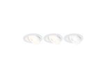 PAULMANN LED Einbauleuchte "LED Einbauleuchte White Select Aumus 3xSet 5W 700lm 2300V 2700 - 6500K", weiß, 3, Ø 10,5cm H: 4cm, 3 Stk., Leuchten, Memoryfunktion, mehrere Helligkeitsstufen, Farbwechsler, Farbsteuerung, LED Einbauleuchte