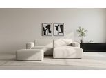 Ecksofa INOSIGN "Koa,228cm, L-Form, Modulsofa, Webstoff, Cord, Struktur, Chenille", weiß, B:228cm H:88cm T:159cm, 100% Polyester, Sofas, Ecksofa, Designsofa, Set, Hocker inklusive, weicher Lounge-Sitzkomfort