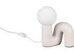 REALITY LEUCHTEN Tischleuchte "QUINN, Keramik Tischlampe m. Glasschirm, ohne Leuchtmittel 1xG9 max5W", greige, 1, H: 21,5cm, 1 Stk., Leuchten, Design Nachttischlampe, Schreibtischlampe Höhe 22cm, Glas Lampenschirm, Tischleuchte