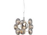 NÄVE Pendelleuchte "Orion", grau (chrom), 9, Ø 52cm H: 55cm, 1 Stk., Leuchten, Gestell chrom, 9 flache Rundgläser in chrom-smoky, exkl. G9, H: 55cm, Pendelleuchte